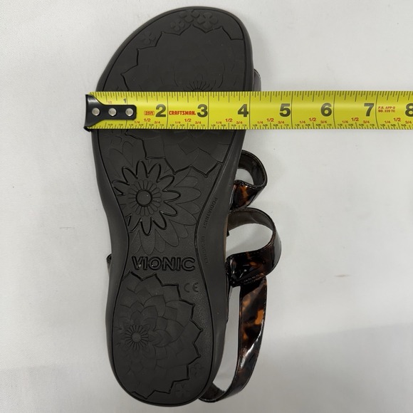 Vionic 44 Amber Tortoise Print Slingback Strappy Sandals Women's Size 9 TVW1275 - Picture 12 of 12
